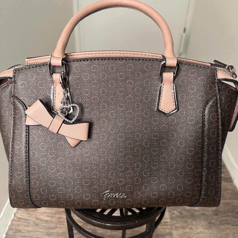 Guess Elegant Brown and Pink Satchel